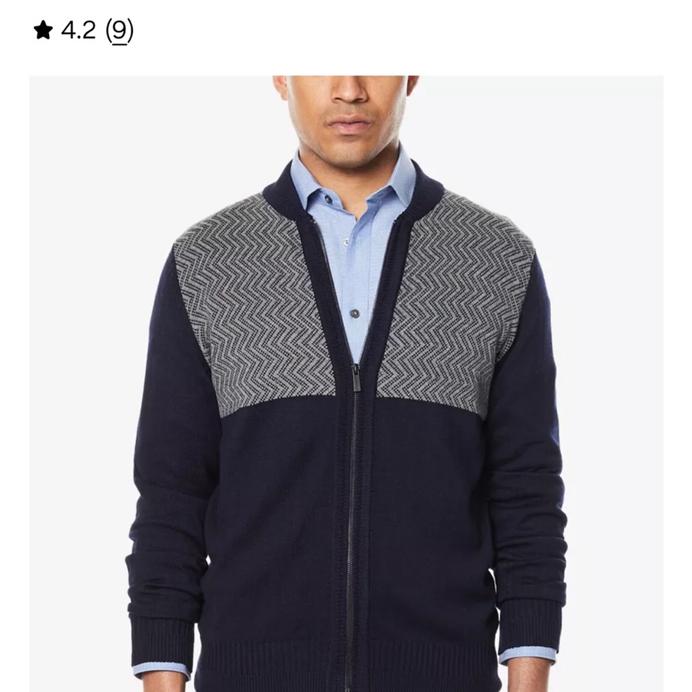NWT Sean John Black and White full zip cardigan